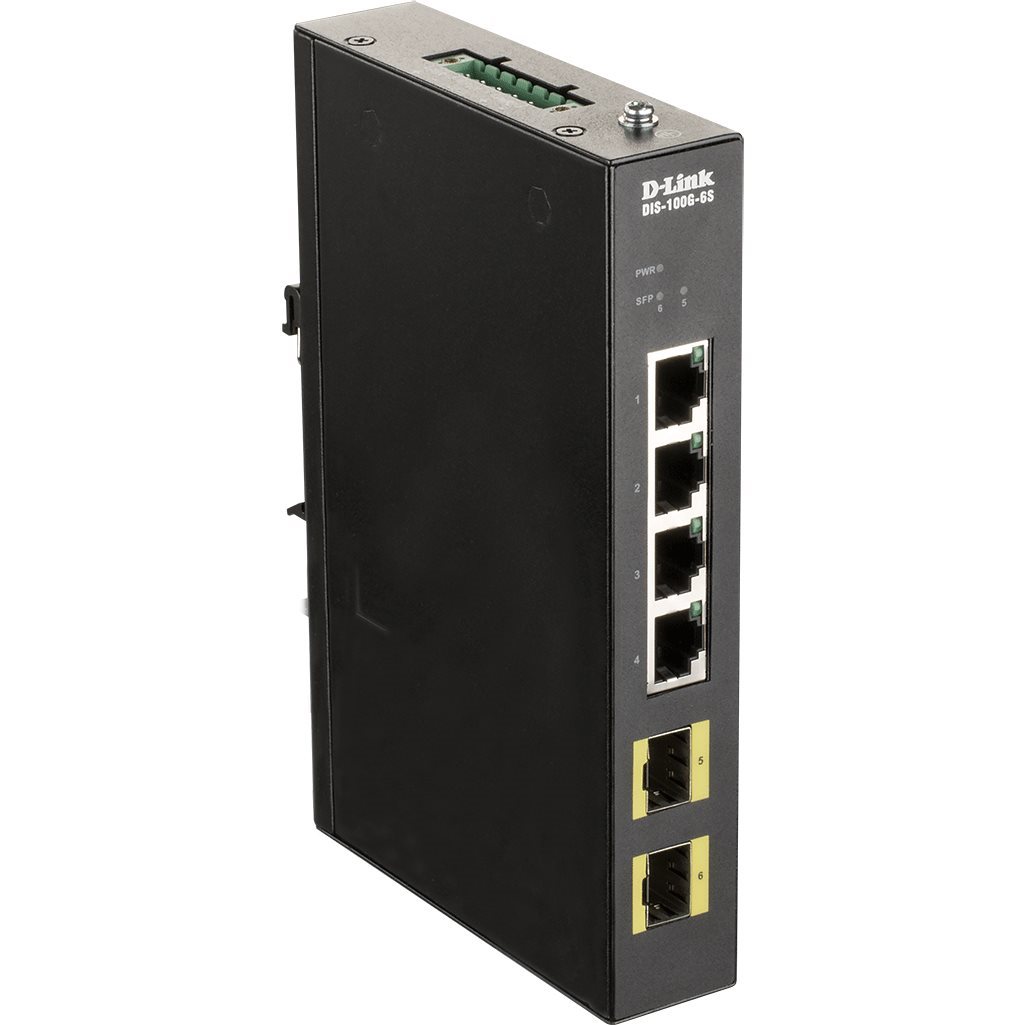   Switch   Switch Industriel 4 Ports Gigabit + 2 Ports SFP DIS-100G-6S