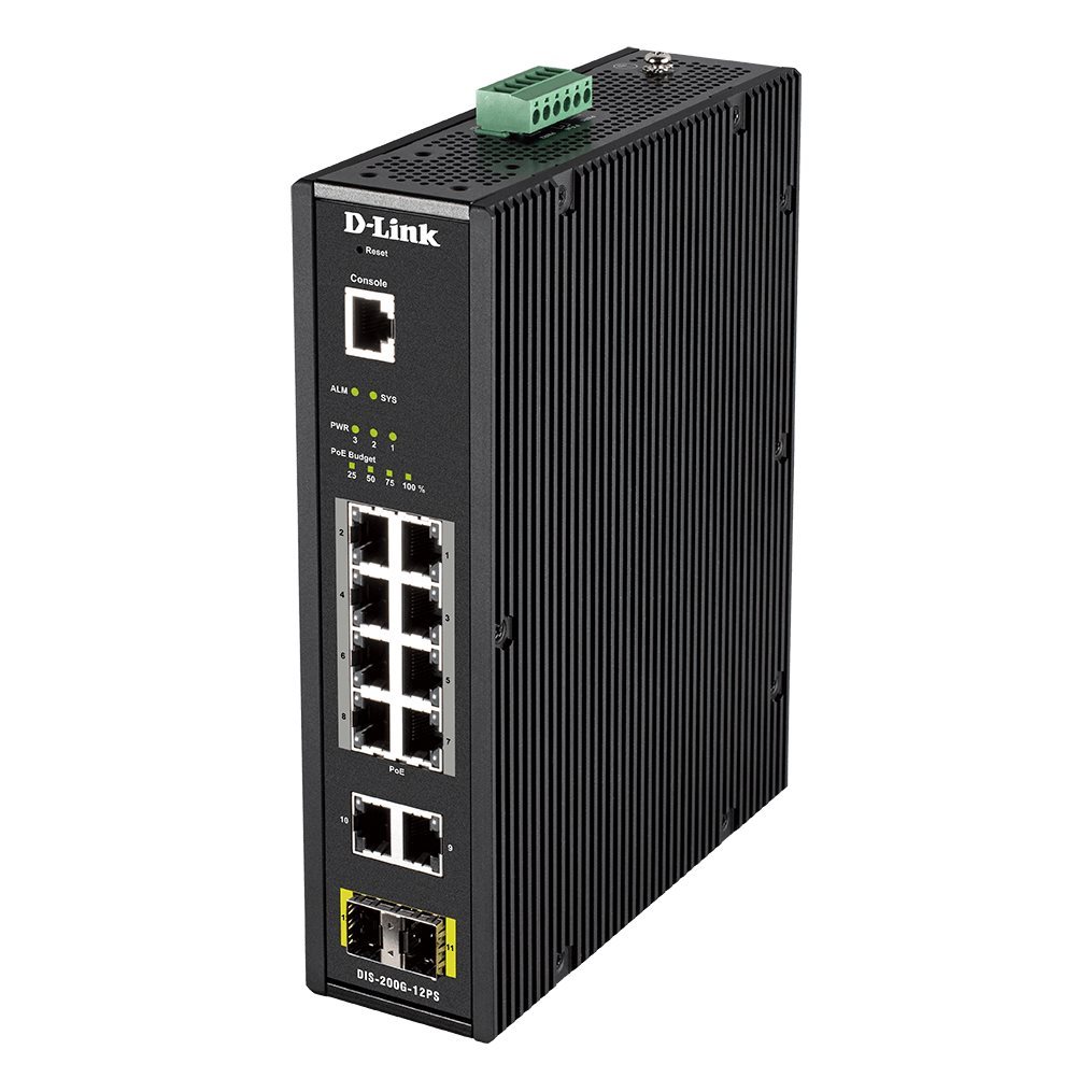   Switch   Switch L2 Indus. 10 Ports Giga dont 8 PoE + 2 SFP DIS-200G-12PS