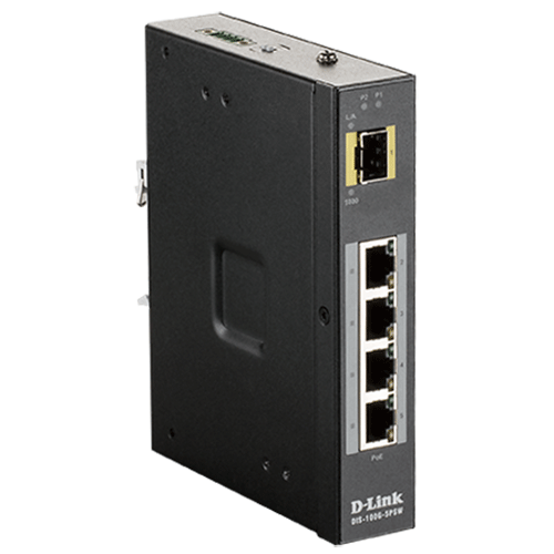   Switch   Switch Non-Managé Indus. 4 Ports Giga PoE + 1 SFP DIS-100G-5PSW